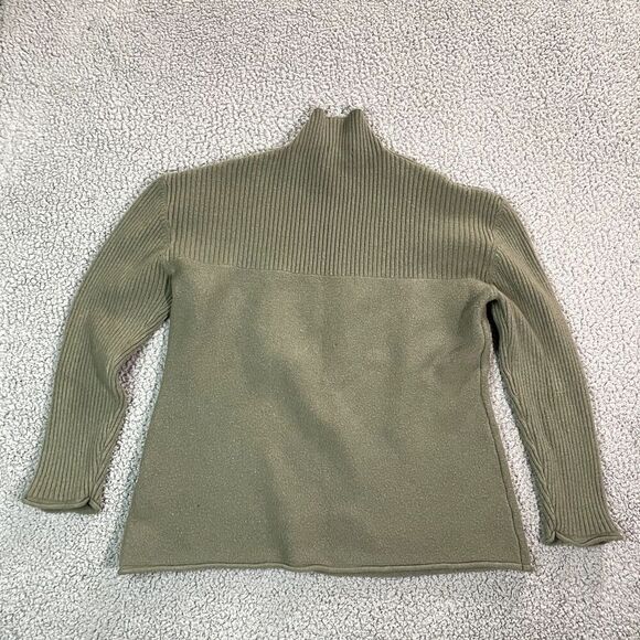 Charlie Sweater Women's Knit Mock Neck Olive Pullover Green XL - Picture 5 of 6